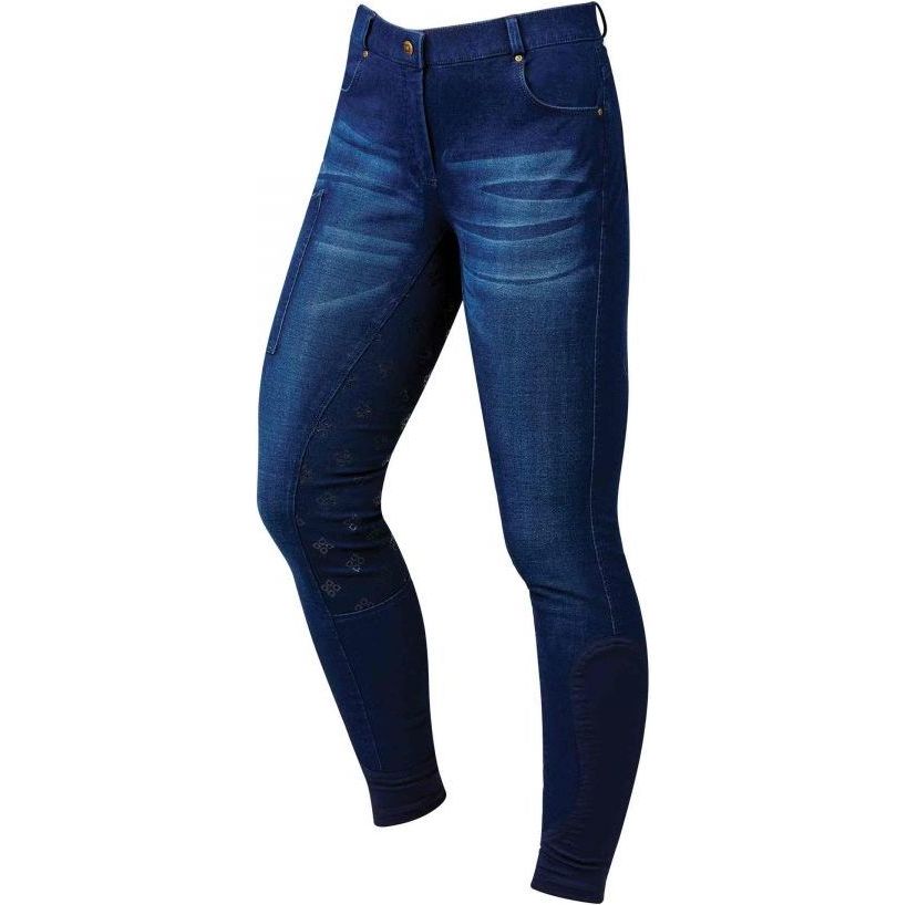 Dublin Womens Shona Full Grip Silicone Print Denim Breeches 1002015002 - Denim